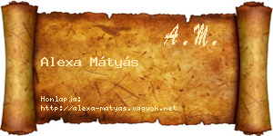 Alexa Mátyás névjegykártya